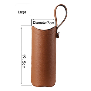Housse de protection isolante en cuir PU moderne et simple pour bouteille d'eau, anti-chute, isolante thermiquement, avec poignée - Product Image 6