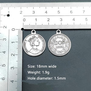 Vente en gros de collier rond tête de reine pièce de monnaie en forme de médaillon pour la fabrication de bijoux pendentifs à breloque - Product Image 5