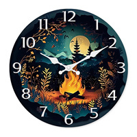 Indicateur d'avion créatif de 14 pouces Horloge murale en bois MDF Horloge à quartz silencieuse moderne à face unique pour la décoration du salon