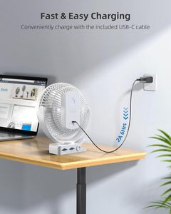 Desktop Fan USB Rechargeable Portable Electric Hand Fan <b>Mini</b> Desk <b>Table</b> Fan - Product Image 3