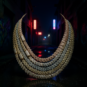 Collar de Cadena Cubana Shraman Diamond de 12 mm, Plata de Ley 925, Chapado en Oro Rosa de 18K, Joyería de Moda Unisex, Regalo - Product Image 2