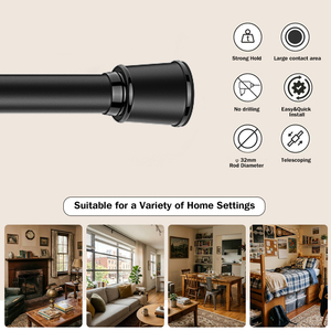 Barra telescópica para cortinas YIJIALE de 32 mm de diámetro, sin perforación, para dormitorio, sala de estar, balcón, <span class=keywords><strong>terraza</strong></span> - Product Image 2