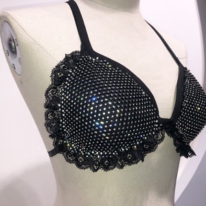 Women Sexy Diamond Dancewear <strong>Black</strong> Shiny Rhinestone Bra <strong>Top</strong> Crystal Backless <strong>tank</strong> <strong>Top</strong> for Nightclub Party - Product Image 3