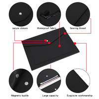 Porte-documents en cuir PU A4 avec fermeture magnétique, imperméable, pour réunions de bureau et affaires