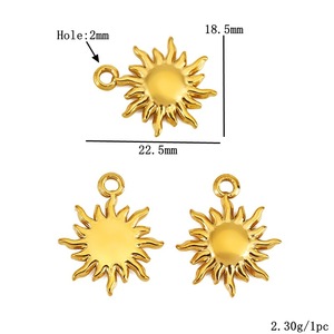 Colgante de acero inoxidable con formas mixtas para hacer collares, dijes de luna, sol, estrellas y casa, venta al por mayor - Product Image 2