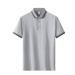 เสื้อโปโลสำหรับผู้ชายผ้าคอตตอน100% ปักโลโก้ได้ตามต้องการ210 GSM ฤดูร้อนเท่ป้องกันรังสียูวีคุณภาพสูงลายพื้น - Product Image 2