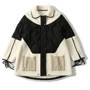 Manteau Sherpa d'hiver chaud pour mamans de grande taille Maternité stade tardif Parka surdimensionnée Veste polaire tendance Veste respirante d'automne - Product Image 1