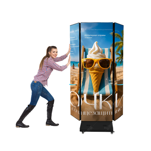 led poster display P1.86 Tri <b>Fold</b> Poster <b>Screen</b> Foldable LED for shipping mall - Product Image 4