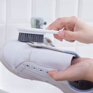 Shoe Brush Cleaning Tool Soft Nylon Bristles Gentle For Shoes Stain Remover 3 Pieces White Gray Teal - Product Image 2