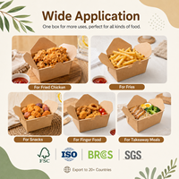Boîte à lunch jetable en papier biodégradable avec revêtement anti-graisse, fabriquée à partir de matériaux recyclés, commande en gros pour restaurants