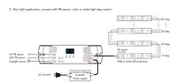 SKYDANCE 5-24VDC WiFi RF Dual PIR сенсор лестничная лампа диммер двойная кнопка SPI контроллер для RGB Пиксельная Светодиодная лента ES-D(WT)