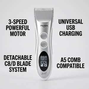 Cortadora de Pelo para Mascotas Shernbao <span class=keywords><strong>CAC</strong></span>-878 de 3 Velocidades, Acero Inoxidable, Automática, USB, para <span class=keywords><strong>Perros</strong></span> y Gatos - Product Image 1