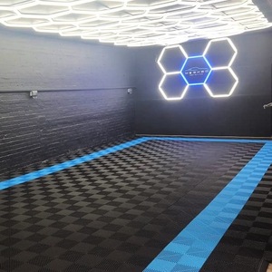 Sistema di Illuminazione a LED <span class=keywords><strong>Esagonale</strong></span> Impermeabile IP66 Dimmerabile per Garage, Luce a Nido d'Ape da Soffitto 6500K Luce Diurna 672W per Detailing Auto - Product Image 4