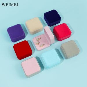กล่องเครื่องประดับกำมะหยี่ WEIMEI รับทำโลโก้ตามสั่ง ออกแบบได้ตามต้องการ บริการ OEM สำหรับขายส่ง บรรจุภัณฑ์ของขวัญสำหรับแหวน สร้อยคอ กำไลข้อมือ - Product Image 3