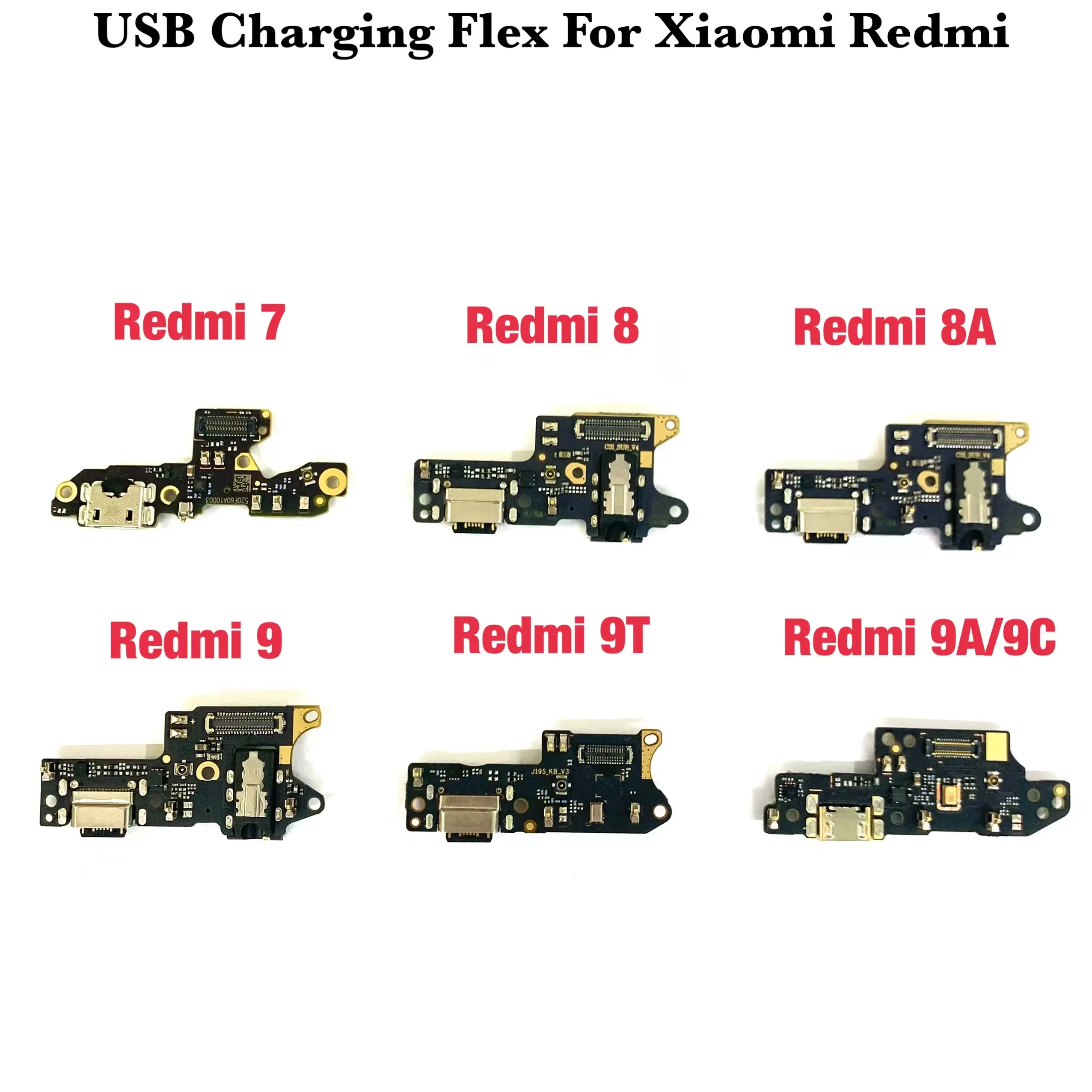 Charging port flex wholesale mobile phone spare parts for Xiaomi Redmi 8 9 T 9A 9C Note 6 7 8 9 Pro 9S