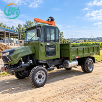 Véhicule de chantier diesel à quatre roues, économique, durable, hydraulique, à déchargement automatique, démarrage électrique, double siège