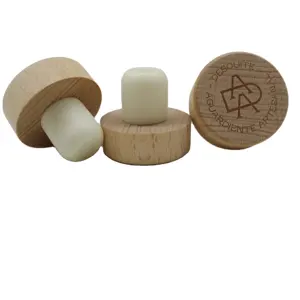 Tapones de madera para botellas de vidrio, tapón de corcho para botellas de vino