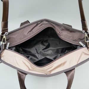 Nouvelle mode à la mode OEM sergé uni 290T Polyester longue bandoulière sangle grand volume marron clair unisexe sac fourre-tout pour les femmes - Product Image 6