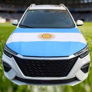 Housse de capot de voiture élastique personnalisée avec design de fanion du drapeau argentin, en polyester, faite à la main - Product Image 2