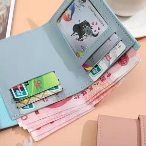 THK0118 Petit porte-monnaie en cuir avec pince à billets Porte-cartes de crédit en cuir Porte-monnaie personnalisé Porte-monnaie - Product Image 3