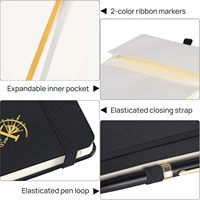 Carnet A5 à couverture rigide en cuir PU Pied de page Ligne détachable Sac en papier Bande élastique Journal de 128 pages Journal d'entreprise Logo personnalisé