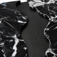 Table basse en marbre Luca Nero Marquina |   Blocs de marbre naturel à quatre côtés, rainurés en croix, polis, forme basse, ODM OEM