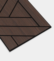Finition en bois + mur d'isolation phonique en feutre de polyester Akupanel panneaux acoustiques insonorisés en tissu polyester personnalisable rainuré en V