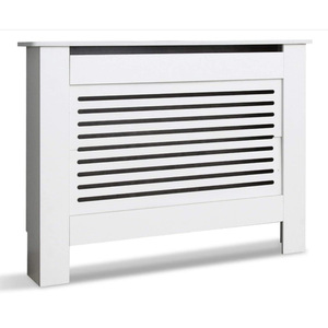 Cache-radiateur de style européen en bois massif blanc à lattes horizontales pour usage intérieur - Product Image 2
