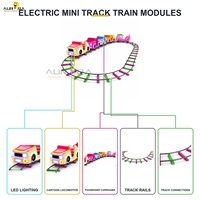 Train électrique miniature sur rail modulaire circulaire avec lumières LED multicolores pour parcs d'attractions intérieurs pour enfants, centres commerciaux, location