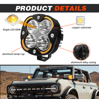 Feux de travail LED 200W 5 pouces, projecteur latéral, spot, combo, carré, étanche, feux de route, feux antibrouillard pour Jeep, VTT, SUV, camion, bateau