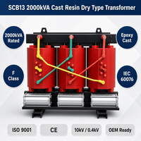 Transformador Trifásico Seco Wanbo-427 Wanbo SCB13 de 2000 kVA, 10 kV a 0.4 kV para Distribución