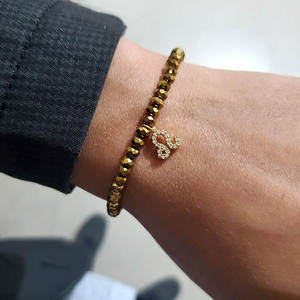 Cristal con cuentas piedra <span class=keywords><strong>signo</strong></span> encanto mujeres chinas ajustable chapado <span class=keywords><strong>en</strong></span> oro <span class=keywords><strong>signo</strong></span> del zodiaco símbolo encanto pulsera - Product Image 2