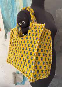 Sac de transport matelassé en coton léger, imprimé à la main, sac à bandoulière pour le quotidien et les voyages - Product Image 3