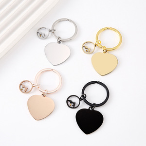 Llavero con Colgante de Semillas de Mostaza Redondas con Diseño de Fe y Creencia, Personalizado, Grabado en Acero Inoxidable, con Corazón en Blanco - Product Image 1