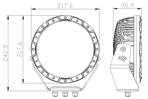 ไฟทำงาน LED ออฟโรดขนาด 5/7/9 นิ้ว Emark <span class=keywords><strong>12V</strong></span> 24V ทรงกลม ฝาครอบสีดำ ไฟสปอต LED เสริมสำหรับขับขี่ สำหรับรถออฟโรด 4x4 รถบรรทุก ATV - Product Image 5