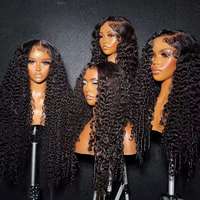 Perruques Lace Front en Cheveux Humains Brésiliens 100% Vierges, Perruques en Cheveux Humains Ondulés Profonds à Prix de Gros pour Femmes Noires, Perruque Frontale HD Lace