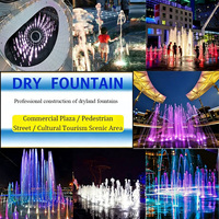Fontaine sèche adaptée aux enfants, en acier inoxydable, écologique, fonction de danse de l'eau multimédia pour l'extérieur, la maison, le parc, la place