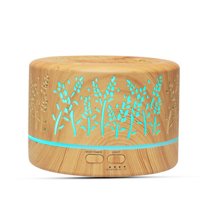 Diffuseur d'arômes à effet bois 700 ml, humidificateur avec lumière et minuterie pour usage domestique - Product Image 5