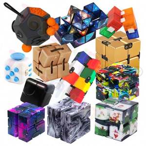 Multi Color Infinite Cube Fidget <b>Dice</b> Spinner Toy for Adults Kids Party Sensory Fidget Christmas Toys - Product Image 1