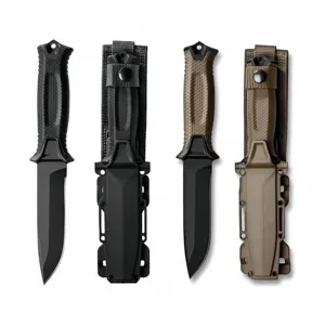 New Arrival Outdoor Hunting Camping Survival Bushcraft TPR Handle Edc Tactical Fixed Blade Knife With Kydex Sheath