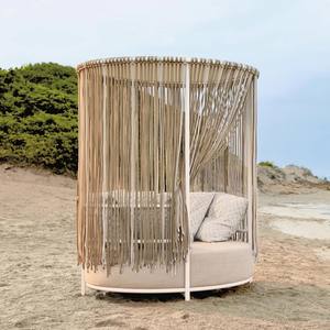 Ensemble de chaises en rotin d'extérieur au design moderne pour hôtel, accessoires de photographie de mariage, lit de repos grand format tendance pour cour et terrasse - Product Image 3