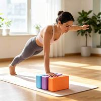 Brique de yoga EVA haute densité pour enfants, bloc de danse, pierre de fitness, vente en gros, couleur unie, directement de l'usine