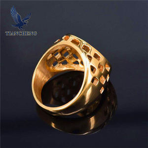 Vente en gros de nouveaux <span class=keywords><strong>bijoux</strong></span> de mode en acier 316l plaqué <span class=keywords><strong>or</strong></span> 18 carats, bague à tête de Méduse de la mythologie grecque antique - Product Image 2