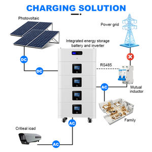 쌓을 수 있는 LiFePO4 배터리-인버터 올인원, 10-20kWh 모듈식, 5-10kW 순수 사인, 6000 사이클, 태양열/그리드 입력, RS485 -- WiFi - Product Image 3