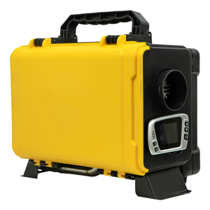 Chauffage diesel portable XMZ-HTB1 jaune avec réservoir intégré de 6 L, kit de <span class=keywords><strong>recirculation</strong></span>, silencieux rotatif et écran LCD pour camping-car et camion - Product Image 1