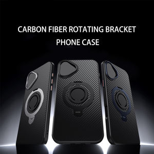 Anneau en silicone en fibre de carbone béquille armure robuste sans fil charge housse de téléphone pour <span class=keywords><strong>iPhone</strong></span> 15 Pro Max 16 14 13 <span class=keywords><strong>12</strong></span> Plus - Product Image 2