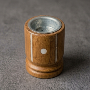 Brûleur à charbon en bois d'acacia avec incrustation de nacre, prix les plus bas, plaque en métal grillagée - Product Image 1