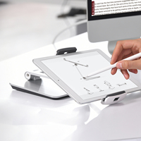 Support de tablette réglable en hauteur en alliage d'aluminium de 4 à 14 pouces pour bureau/lit, rotation à 360°, compatible iPad et smartphone
