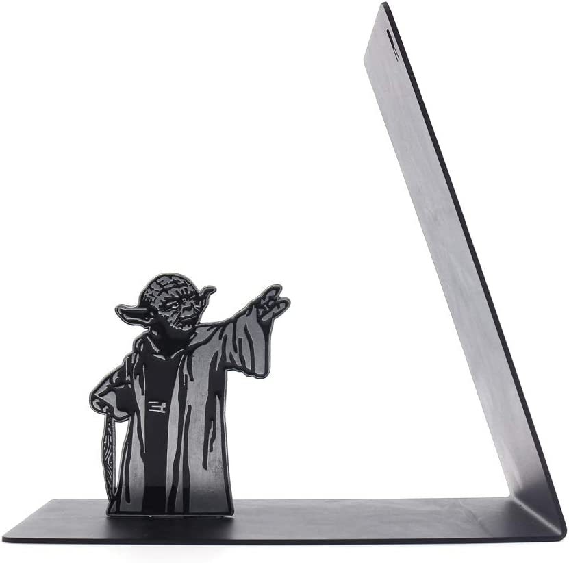 Creative Gift Premium Heavy Duty Metal Bookend Supports on Office Desk Home Decor Black L-Shaped Bookend