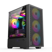 Boîtier PC de jeu Meway avec logo personnalisé, micro-ATX, tour moyenne, verre trempé, en stock